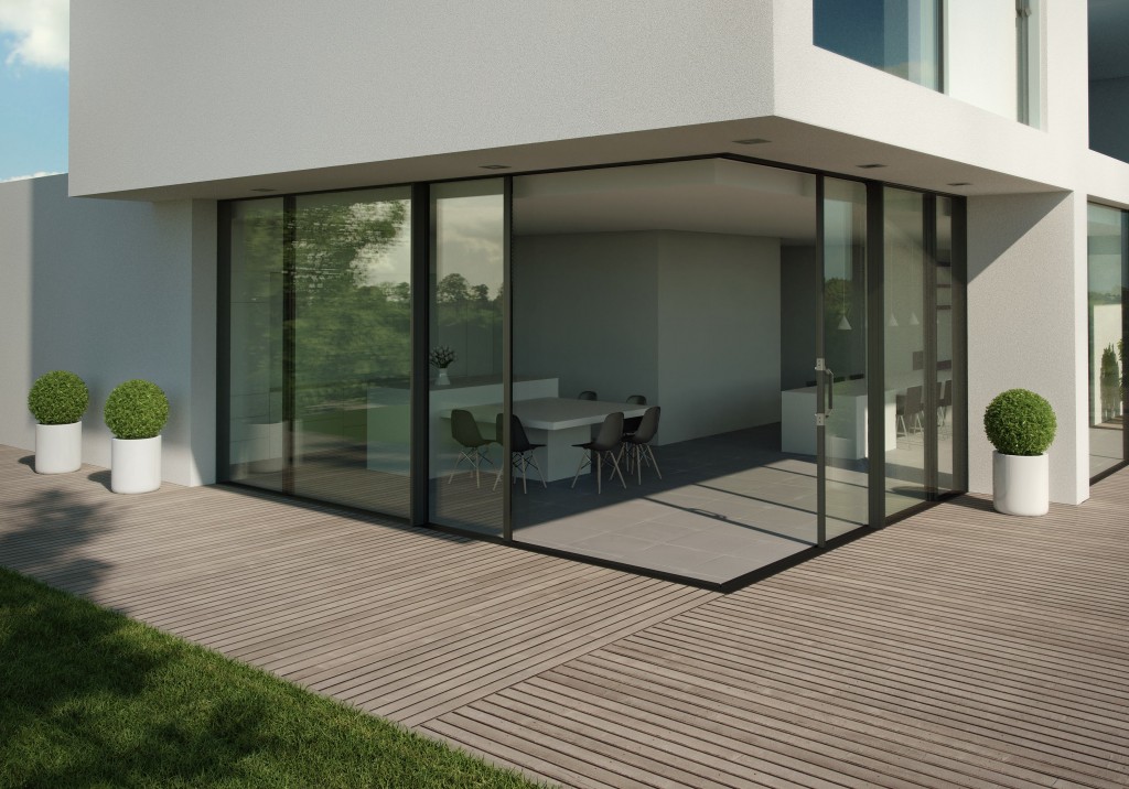 All you need to create a view: a corner, a deck, and sliding doors